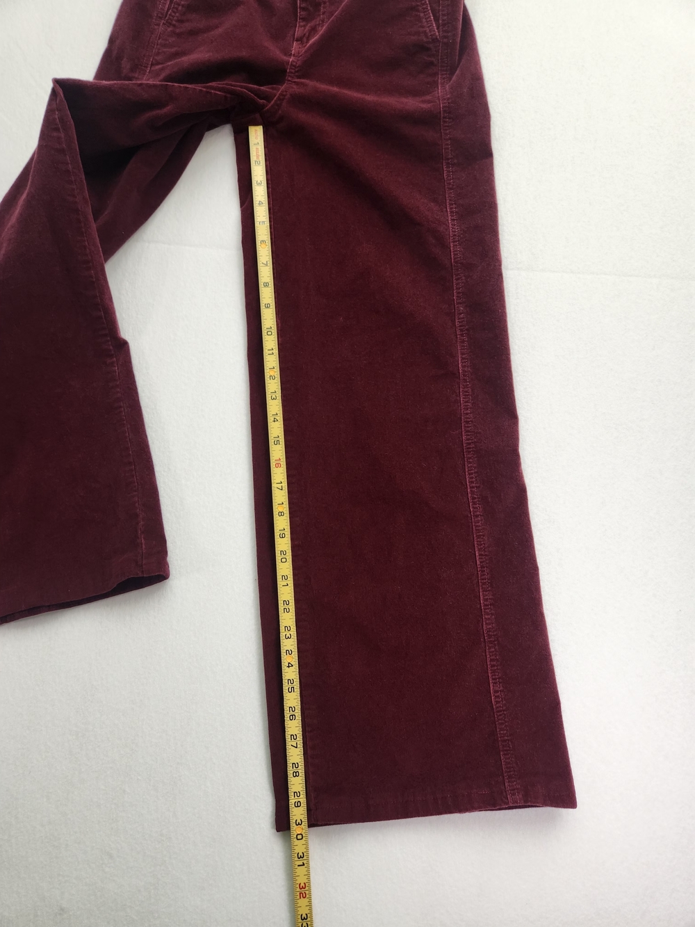 Vintage-inspired High Waisted Burgundy Corduroy Wide Leg Pants 5(27) - Picture 11 of 13